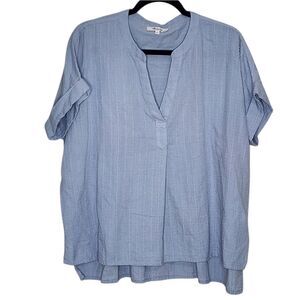 Madewell Top Blue Oversized Boxy Beachy M